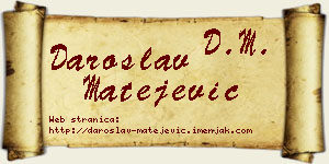 Daroslav Matejević vizit kartica